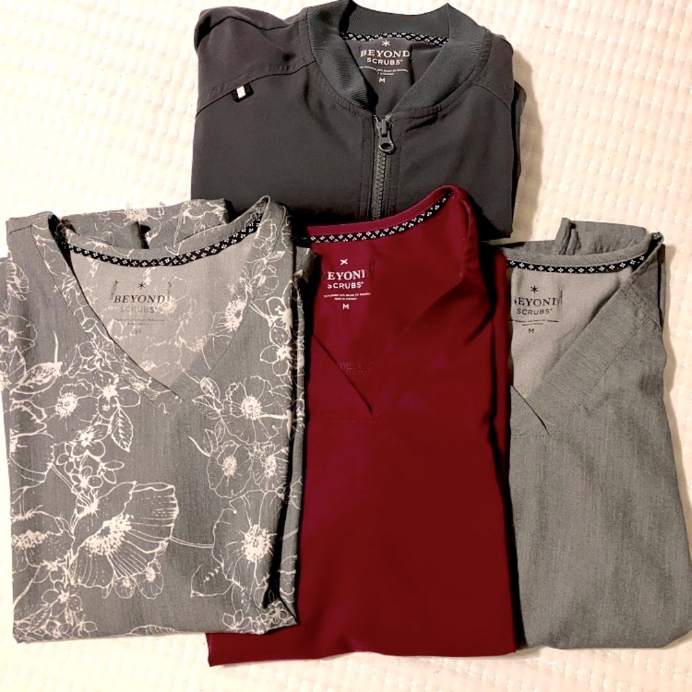 Lot of scrub tops and jacket
